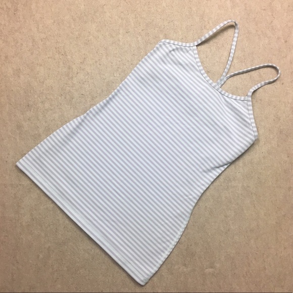 lululemon athletica Tops - Lululemon Power Y Tank Classic Stripe Sea Mist 6